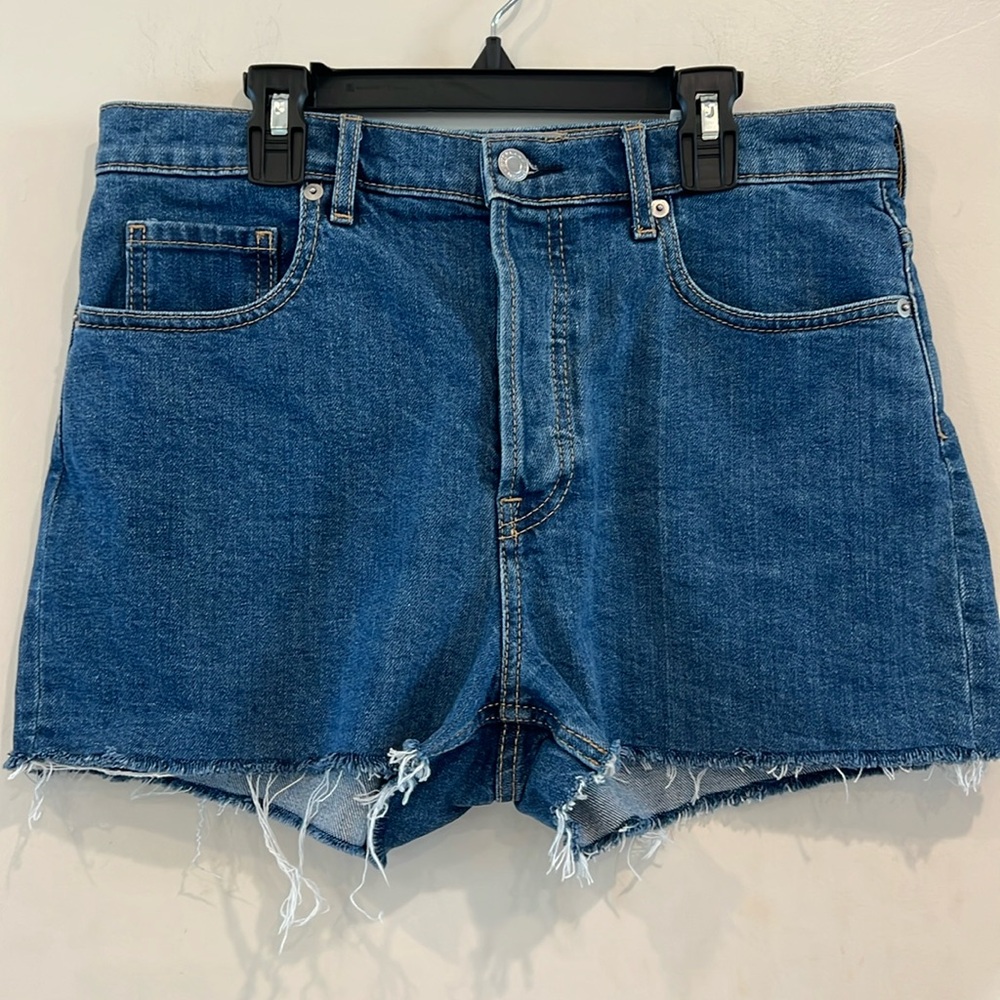 Everlane Cheeky Shorts Denim High Rise Button Fly Womens Jeans Cutoffs Size 29